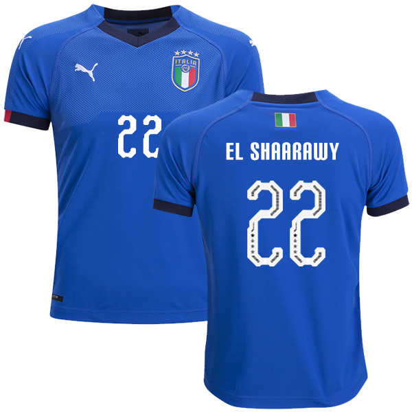 Italy #22 El Shaarawy Home Kid Soccer Country Jersey